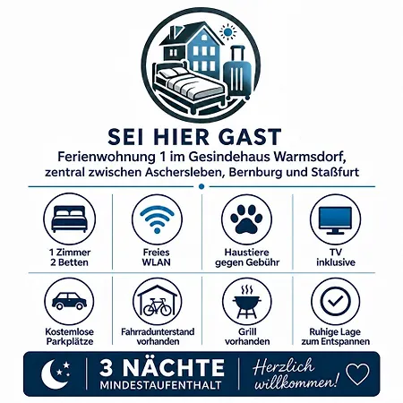 Sei Hier Gast - 1 Im Gesindehaus Warmsdorf, Zentral Zwischen Aschersleben, Bernburg Und Stassfurt Apartment Gusten
